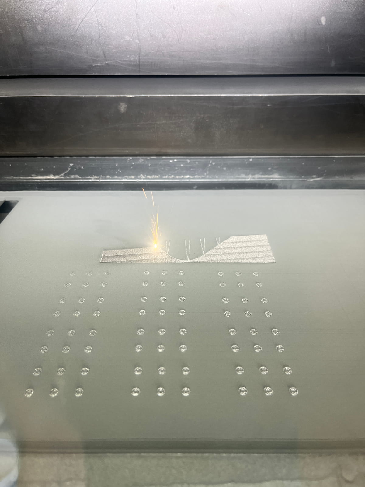 Active LPBF laser processing during a novel-material build at Laser Fusion Solutions